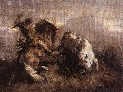 Nicolae Grigorescu Dragos Fighting the Bison Spain oil painting artist